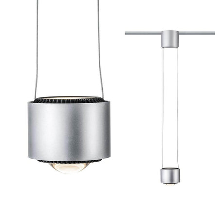 U-Rail LED Pendelleuchte Aldan Chrom-Matt Schwarz, moderne Pendelleuchte mit Lichtaustritt oben und unten