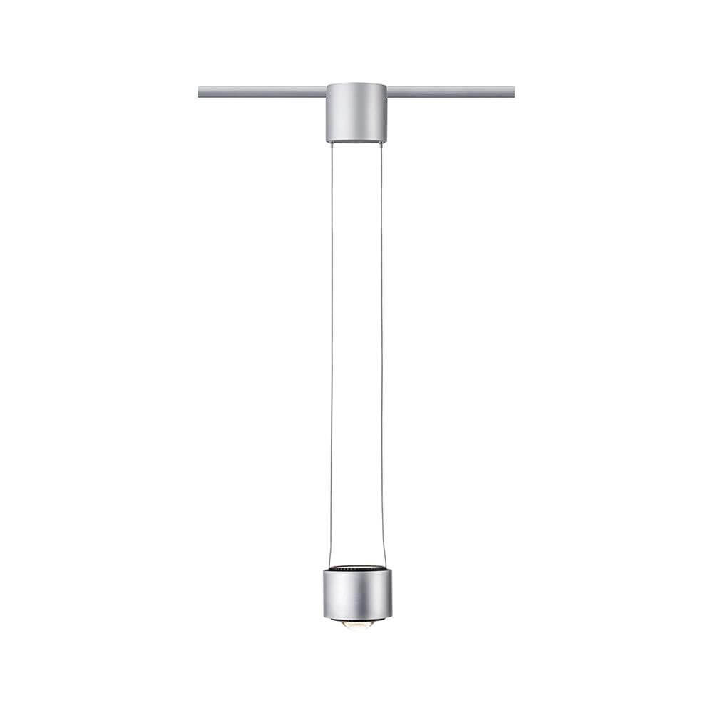 U-Rail LED Pendelleuchte Aldan Chrom-Matt Schwarz, modernes Design mit einstellbarer Pendellänge.