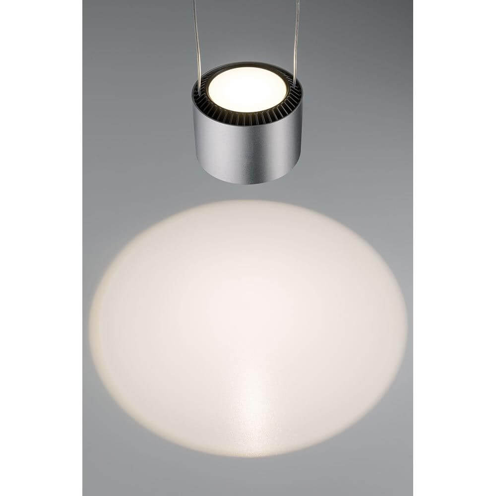 U-Rail LED Pendelleuchte Aldan Chrom-Matt Schwarz mit elegantem Design und dekorativen Lichtakzenten.
