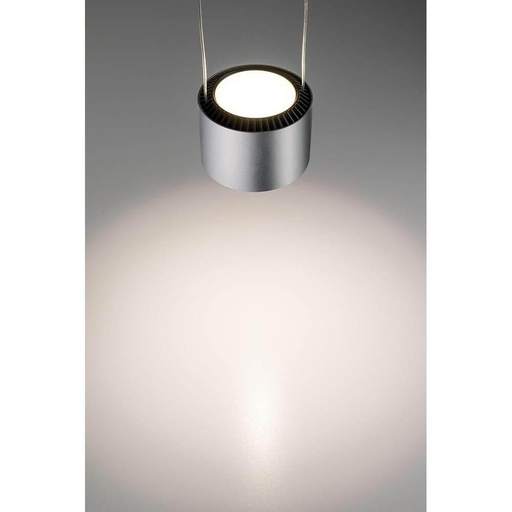 U-Rail LED Pendelleuchte Aldan Chrom-Matt Schwarz mit dekorativem Lichtakzent