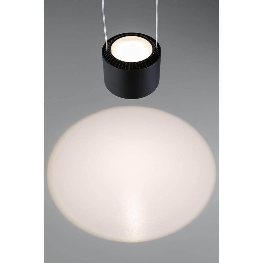 U-Rail LED Schienen Pendelleuchte Aldan Schwarz-Matt mit dekorativem Lichtschein