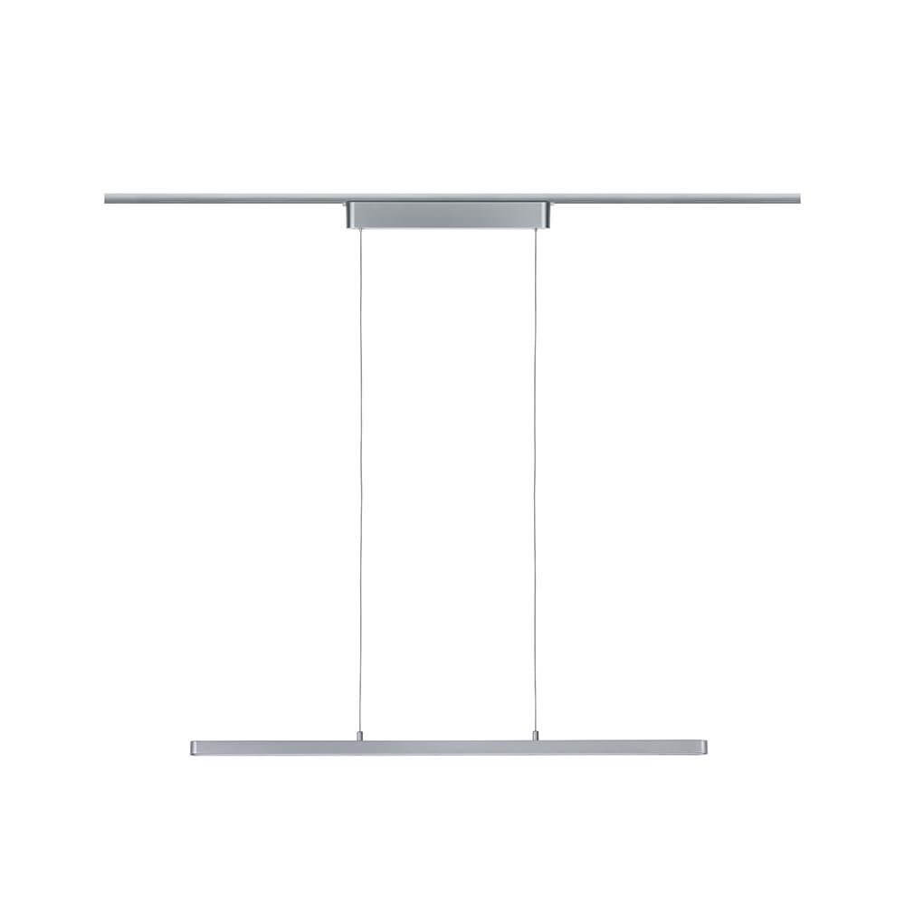 U-Rail LED Pendelleuchte Lento Dimmbar Chrom-Matt mit modernem Design und höhenverstellbarem System.