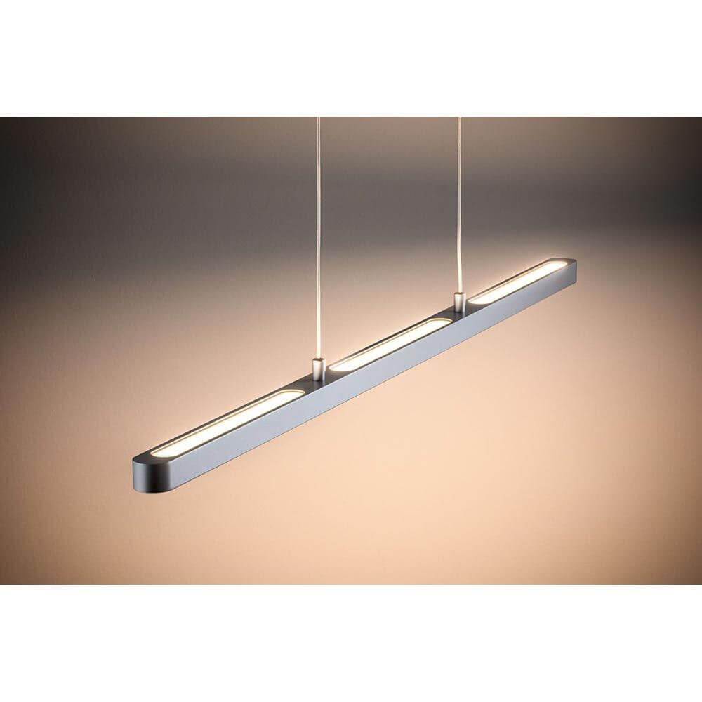 U-Rail LED Pendelleuchte Lento Dimmbar Chrom-Matt in modernem Design mit höhenverstellbarer Funktion.