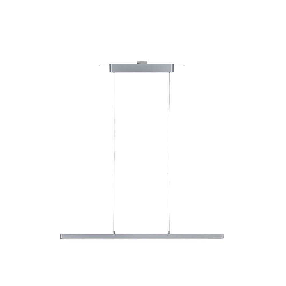 U-Rail LED Pendelleuchte Lento Dimmbar Chrom-Matt in modernem Design mit höhenverstellbarem Gestell.