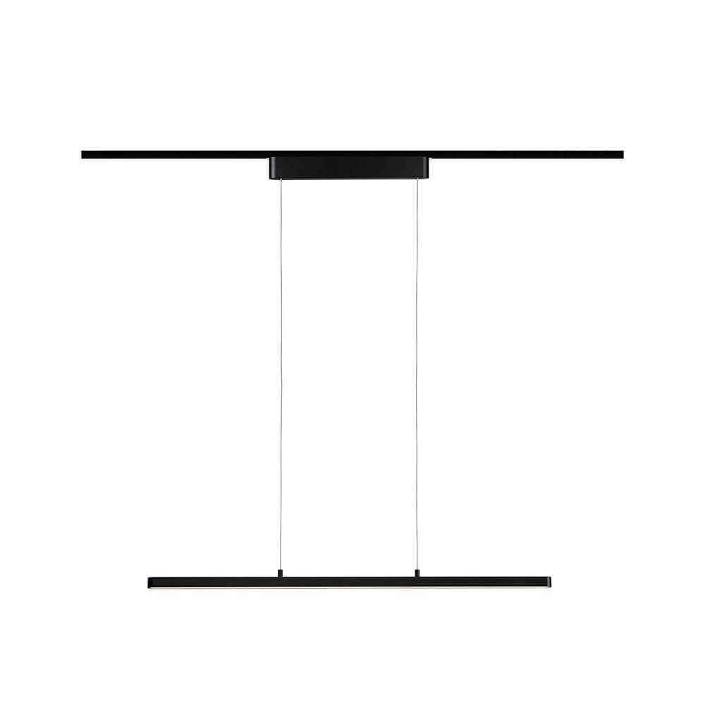 U-Rail LED Pendelleuchte Lento Dimmbar Schwarz-Matt - moderne höhenverstellbare Deckenlampe in Schwarz matt