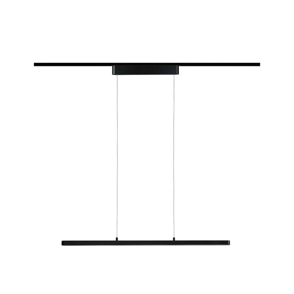 U-Rail LED Pendelleuchte Lento Dimmbar Schwarz-Matt, moderne und geradlinige Designpendelleuchte in Schwarz.