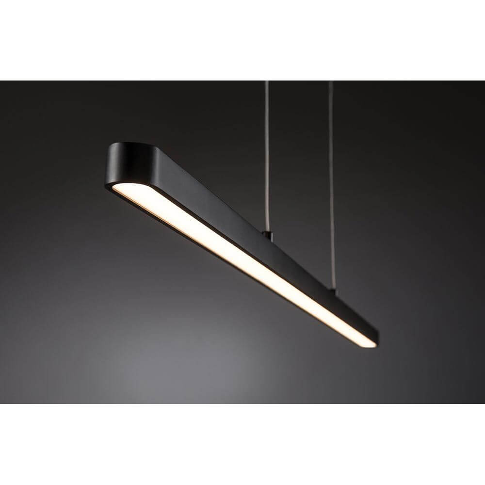 U-Rail LED Pendelleuchte Lento Dimmbar Schwarz-Matt in modernem Design mit warmweißem Licht.