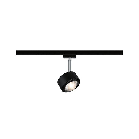 U-Rail LED Schienenspot Aldan Einzelspot Dimmbar Schwarz-Matt, Chrom, drehbar, warmweißes Licht