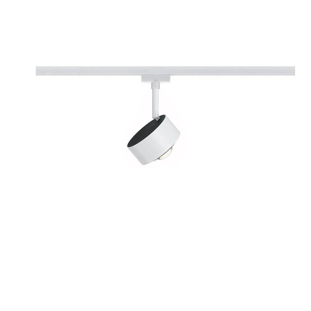 U-Rail LED Schienenspot Aldan Einzel-Spot Dimmbar Weiß, Schwarz an URail Schiene, einstellbarer warmweißer Spot, modernes Design