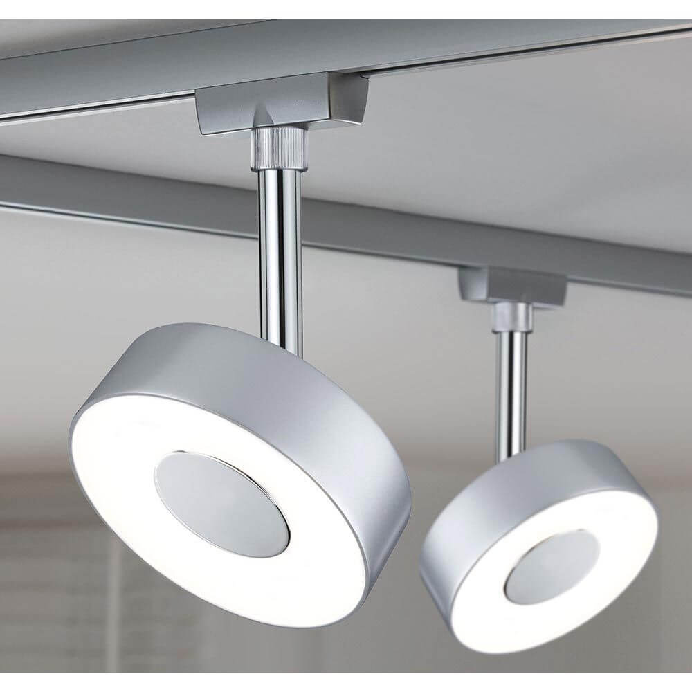U-Rail LED Schienenspot Circle Chrom-Matt Dimmbar mit zwei runden Leuchten
