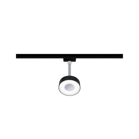U-Rail LED Schienenspot Circle Einzelspot Dimmbar Schwarz-Matt, Chrom - schwarzer LED Spot