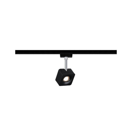 U-Rail LED Schienenspot Cube Schwarz-Matt Dimmbar, schwarzer LED-Spot an Schiene mit Lichtkegel