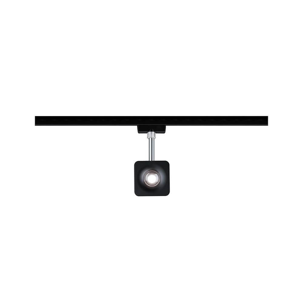 U-Rail LED Schienenspot Cube Spot Schwarz-Matt Dimmbar, hochwertiger Lichtspot mit Kugellinse und Wanddimmer.