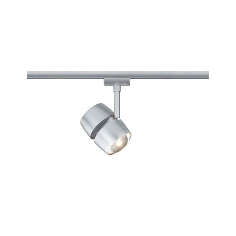 U-Rail LED projecteur sur rail Oculus spot individuel Dimmable Chromé mat installé sur un système de rails.