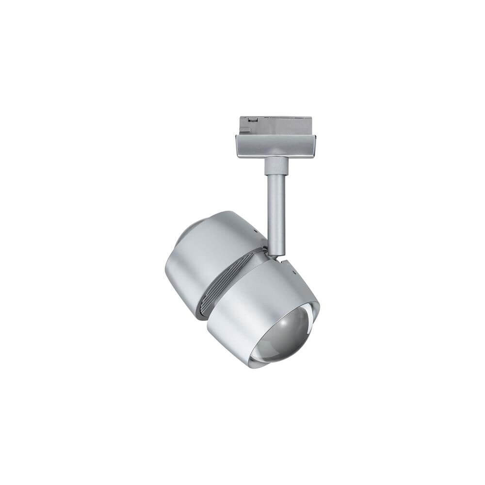 U-Rail LED Schienenspot Oculus Einzelspot Dimmbar Chrom-Matt mit 2-seitigem Lichtaustritt und Kugel-Linse