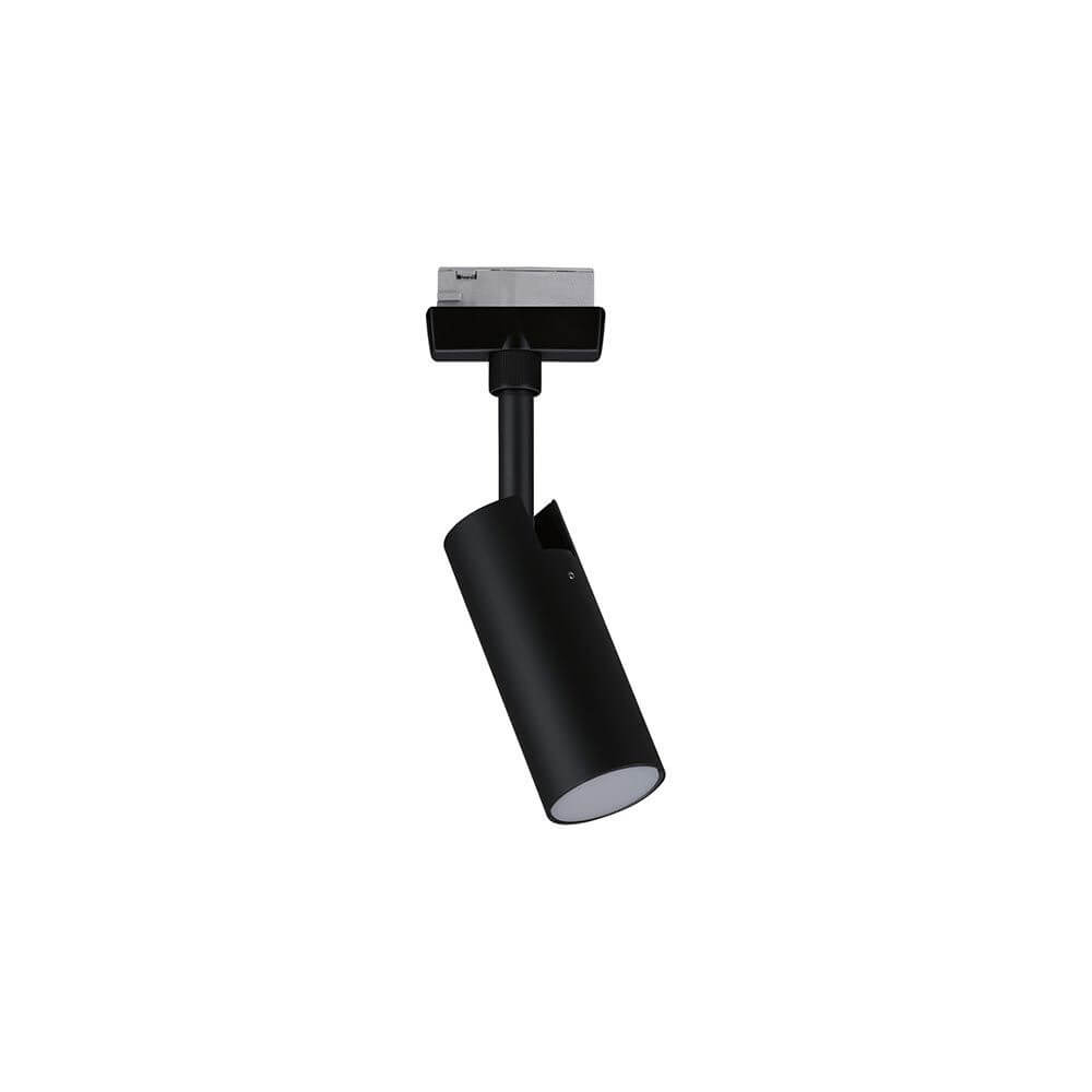 U-Rail LED Schienenspot Tubo Einzelspot Schwarz-Matt, Chrom an einer Decke montiert