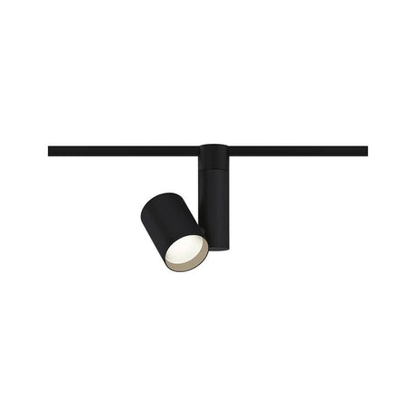 U-Rail LED spot sur rail Zeuz spot individuel 9° noir mat monté sur un système de rail noir.