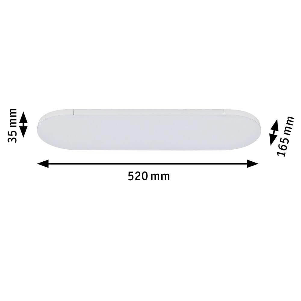 U-Rail Deck LED Panel Weiß mit den Maßen 520 mm x 165 mm x 35 mm, ideal für angenehme Grundbeleuchtung.