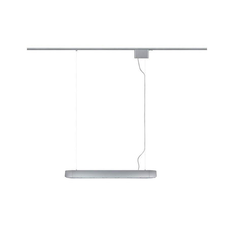 Suspension U-Rail Barre dimmable chrome mat dans une finition minimaliste chrome mat pour un éclairage design moderne.