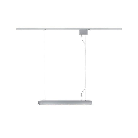 Suspension U-Rail Barre dimmable chrome mat avec embouts amovibles et design réglable en hauteur.
