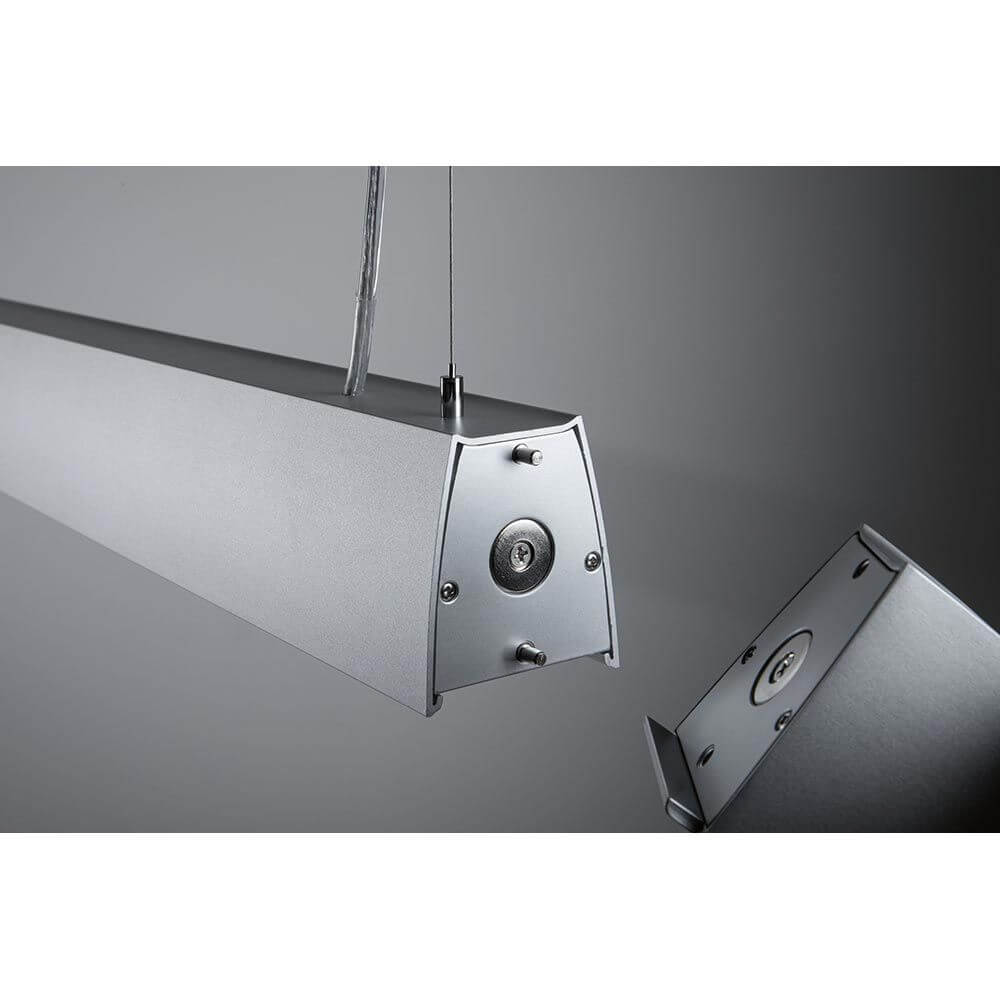 U-Rail Pendelleuchte Barre Dimmbar Chrom-Matt mit höhenverstellbarem Design in Chrom matt.