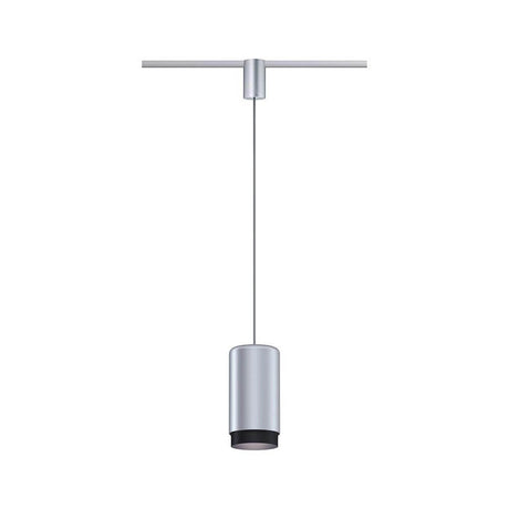Suspension U-Rail Corus en métal chromé mat avec câble textile et design élégant.