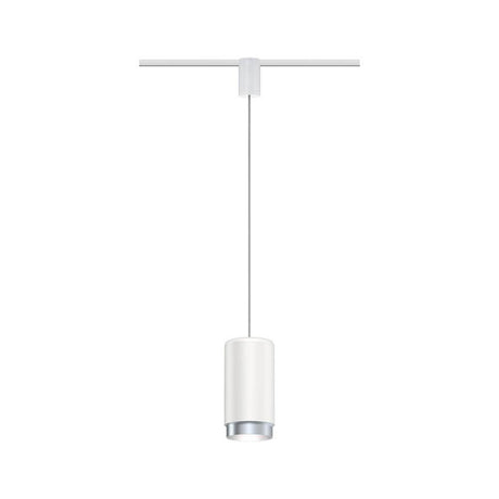 Suspension U-Rail Corus dimmable blanche au design élégant et avec câble textile, parfaite pour les pièces hautes.