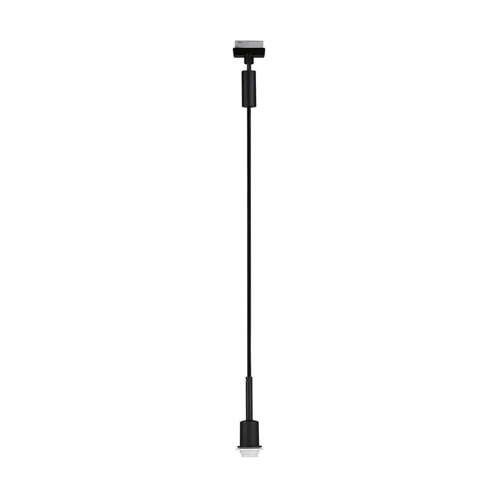 U-Rail Pendelleuchte DecoSystems Dimmbar Schwarz-Matt an einem schlichten Kabel, ideal für verschiedene Lampenschirme.