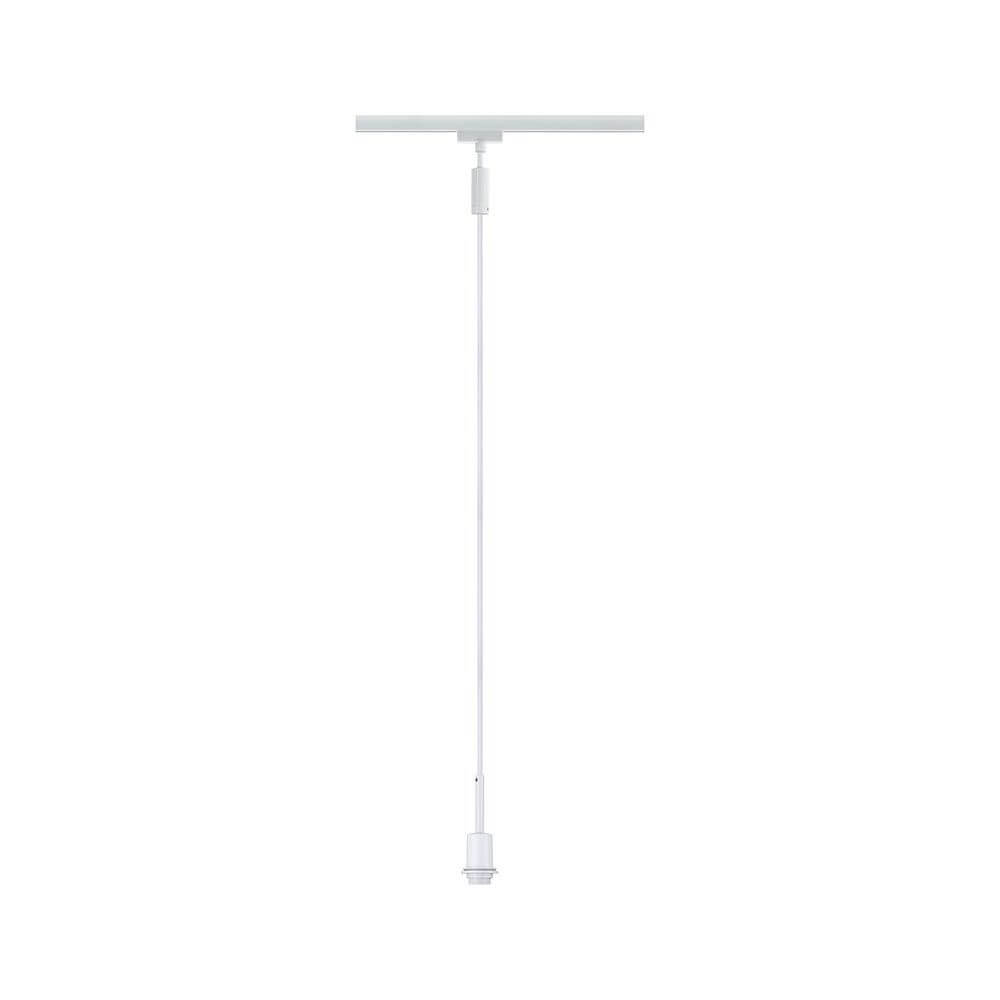 U-Rail Pendelleuchte DecoSystems Dimmbar Weiß mit flexiblem Stoffkabel in Weiß.