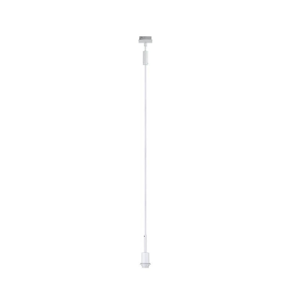 U-Rail Pendelleuchte DecoSystems Dimmbar Weiß mit Stoffkabel für flexible Lampenschirme.