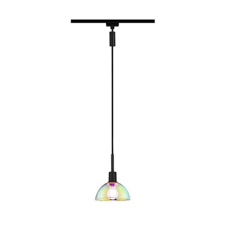U-Rail pendant light Sarrasani dimmable black matt, multicoloured - elegant lighting with a multicoloured shade