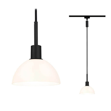 U-Rail pendant light Sarrasani dimmable black matte, opal with elegant design and diffuse lighting.