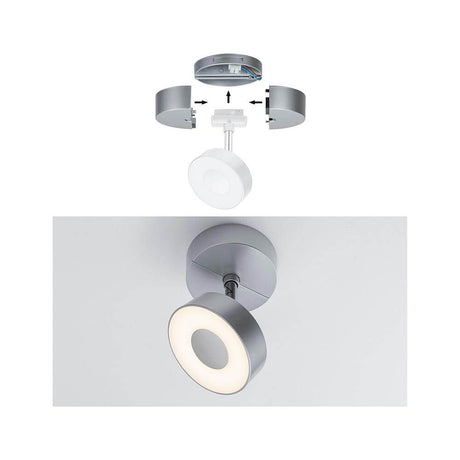 U-Rail Base für Schienen Einzelspot Chrom für URail-Spots, Chrom-Einzelspot-Aufhängung für 230V-Direktanschluss