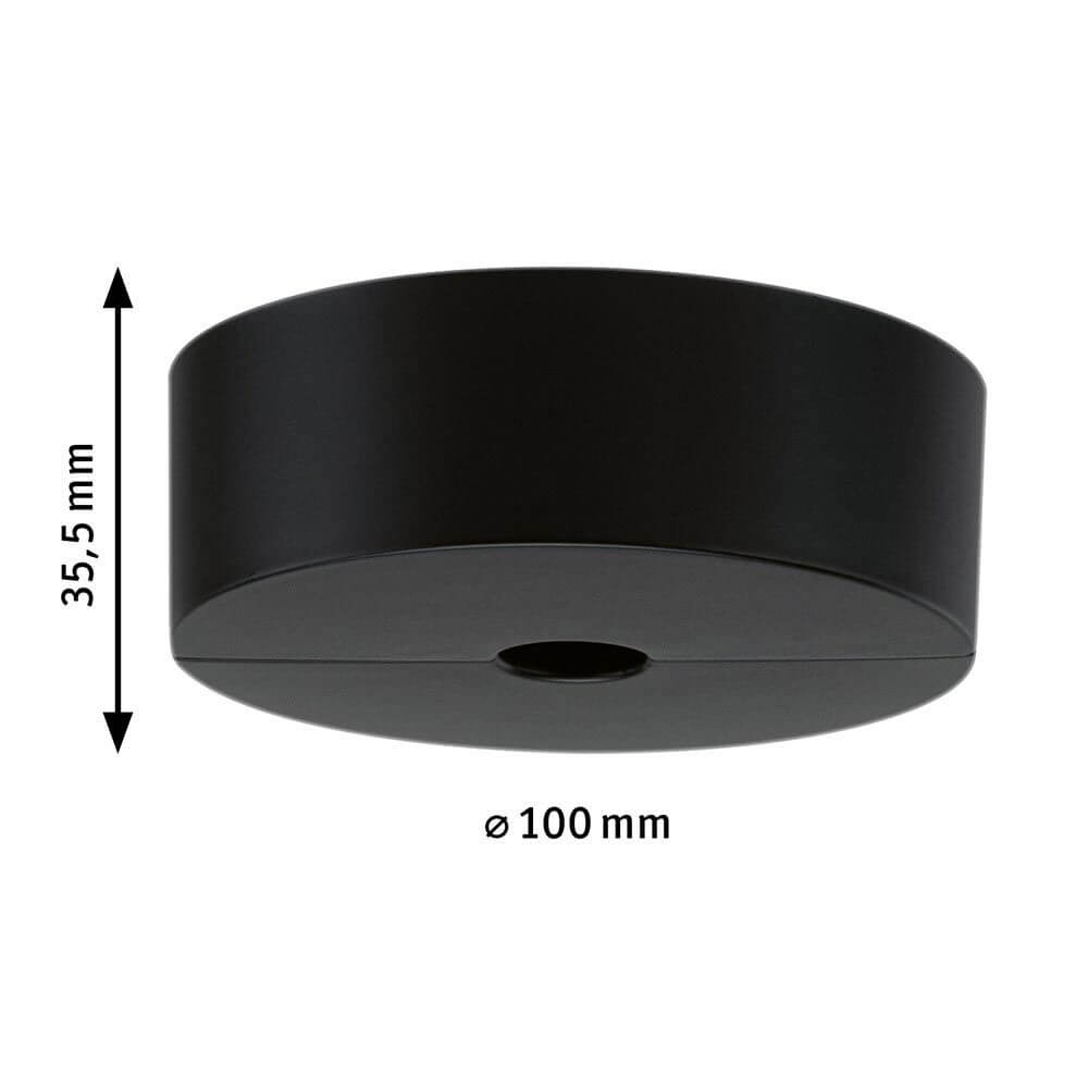 U-Rail Base für Schienen Einzelspot Schwarz mit Durchmesser 100 mm und Höhe 35,5 mm