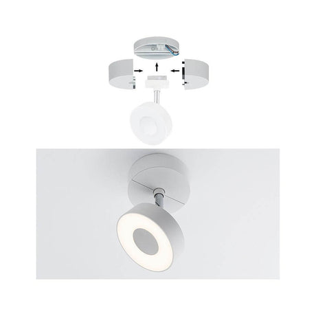 U-Rail Base pour spot individuel sur rail Blanc - suspension pour spot individuel blanche pour URail avec raccordement direct 230V, 50W, notice de montage incluse