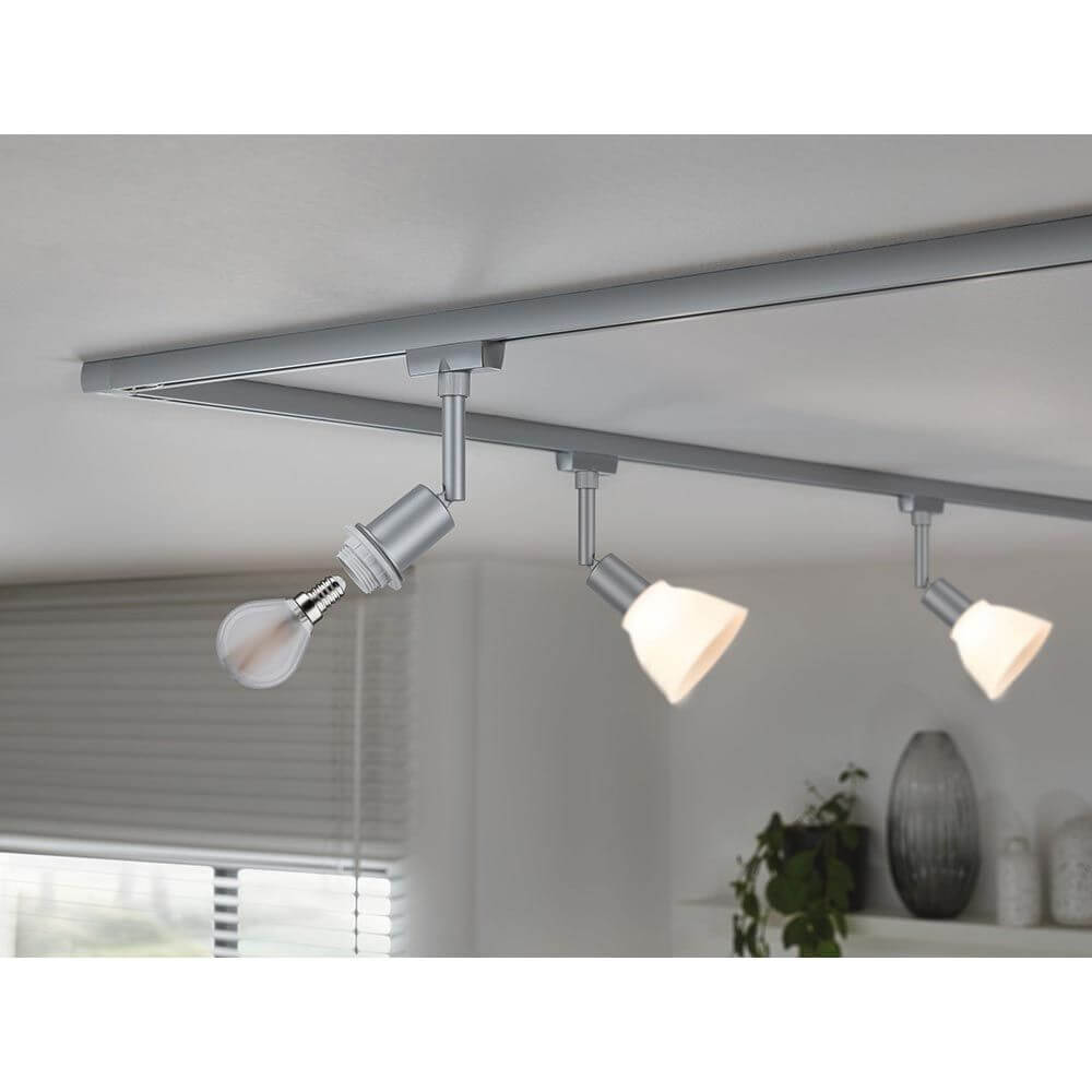 U-Rail Schienenspot DecoSystems Einzelspot Dimmbar Chrom-Matt mit flexibler Lichtgestaltung.