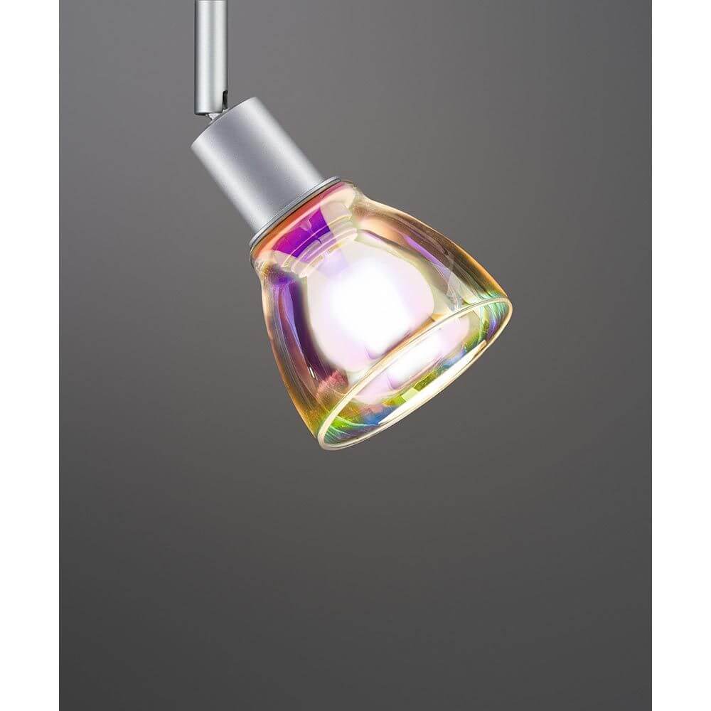 U-Rail Schienenspot DecoSystems Einzelspot Dimmbar Chrom-Matt mit buntem Lampenschirm