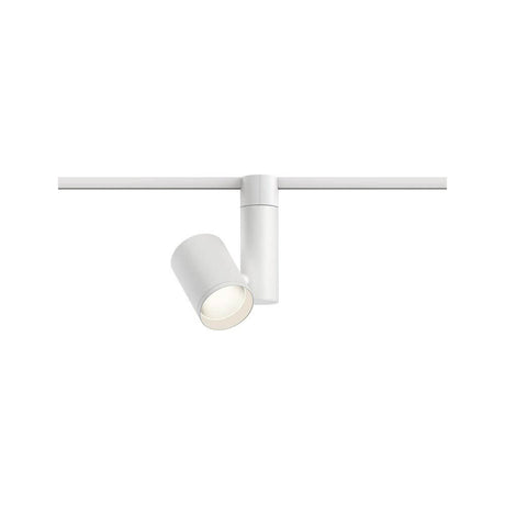 Projecteur sur rail U-Rail LED Zeuz spot individuel 15° blanc monté sur rail, lumière blanc chaud.