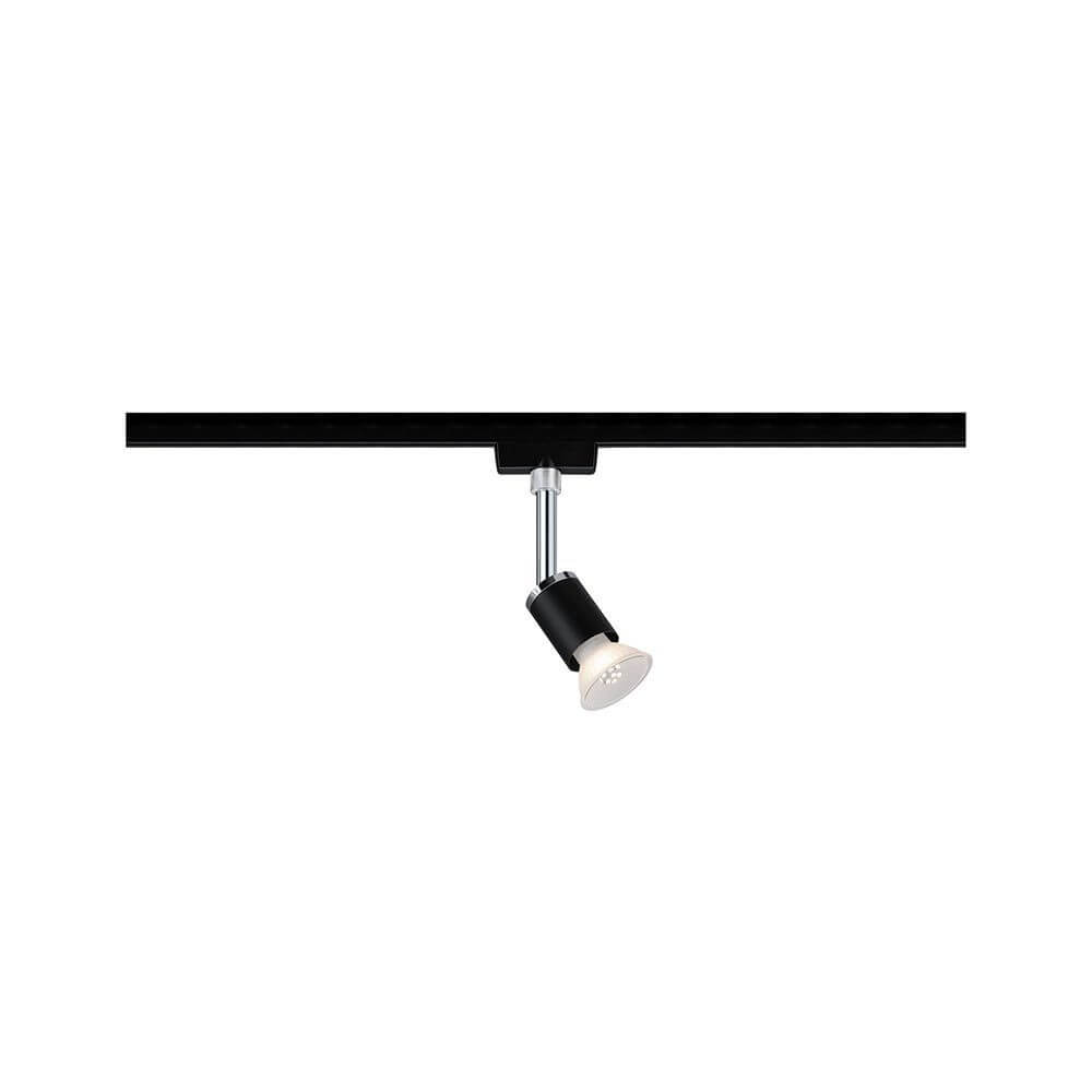 U-Rail Schienenspot Pure II dimmbar in Schwarz-Matt mit flexiblem Leuchtmittel.