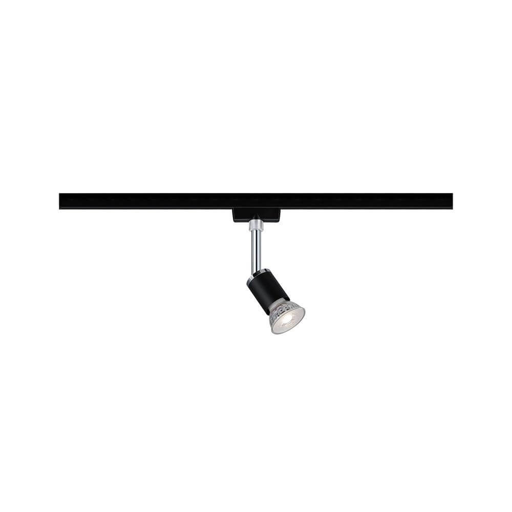 U-Rail Schienenspot Pure II in Schwarz matt, dimmbar, flexibel für verschiedene Leuchtmittel, modernes Design.