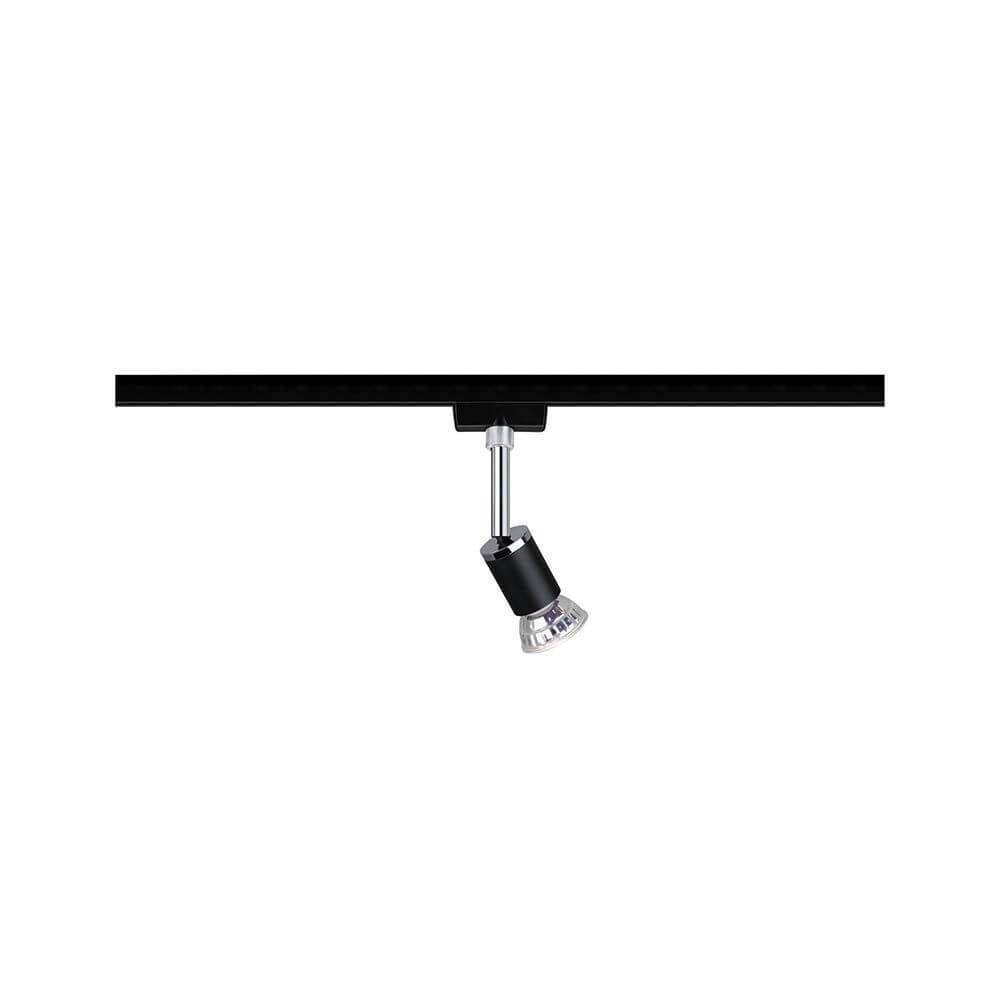 U-Rail Schienenspot Pure II in Schwarz-Matt, dimmbar, mit flexiblem Leuchtmittel und modernem Design.