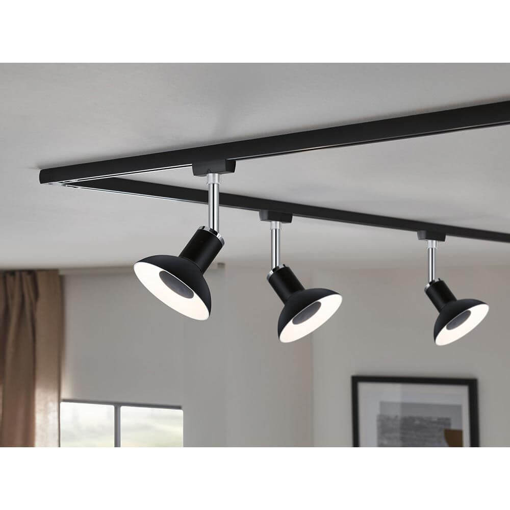 U-Rail Schienenspot Pure II in Schwarz matt: dimmbarer Einzelspot für flexible Lichtgestaltung.