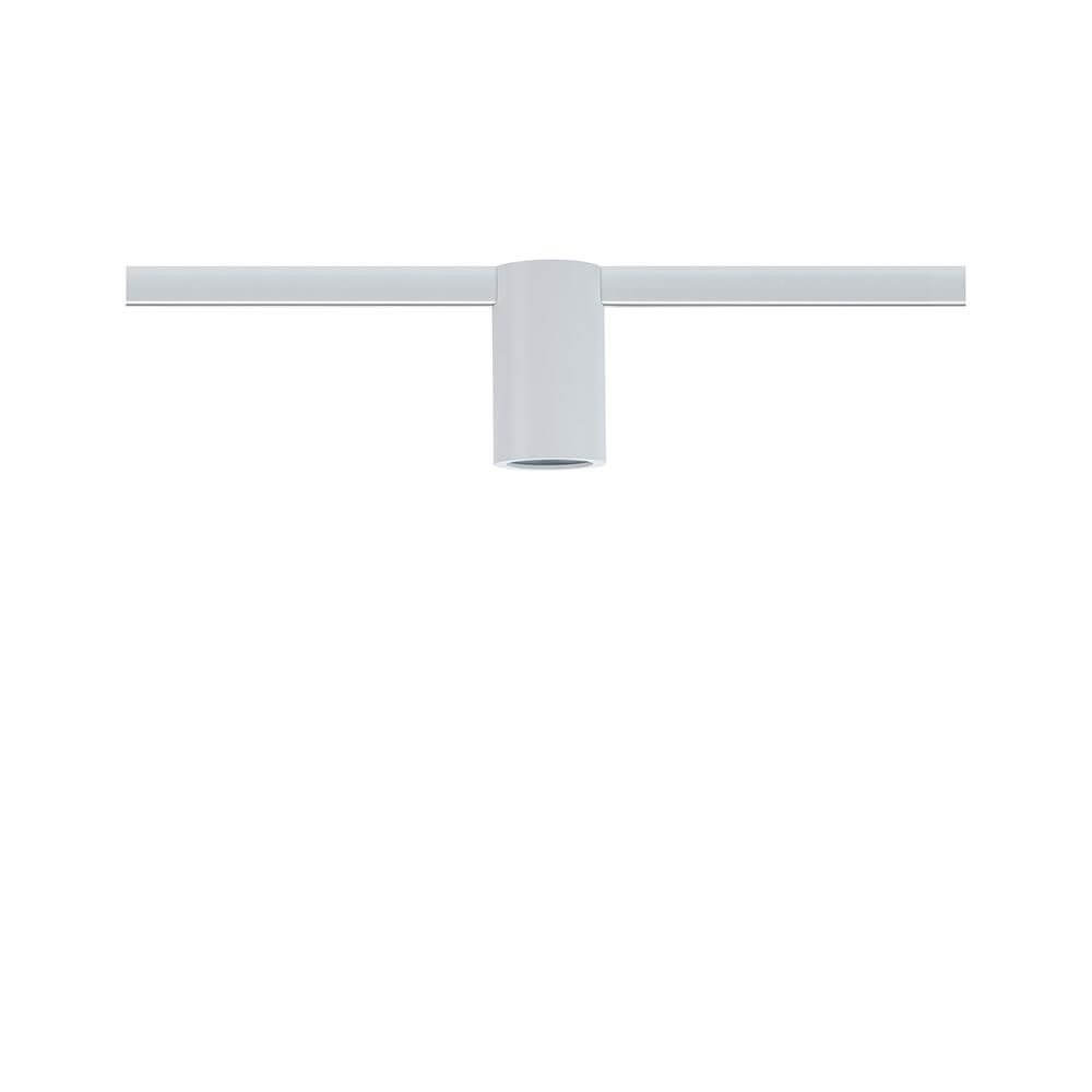 U-Rail Schienenspot Socket Einzelspot Weiß auf weißem Hintergrund, ideal für dekorative Leuchtmittel.