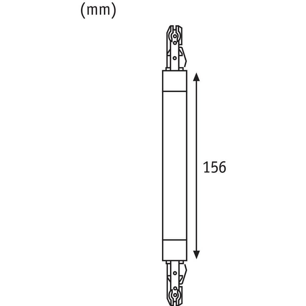 U-Rail Verbinder Flex II Schwarz-Matt Maße 156mm mit Anschlussstellen für Schienen.