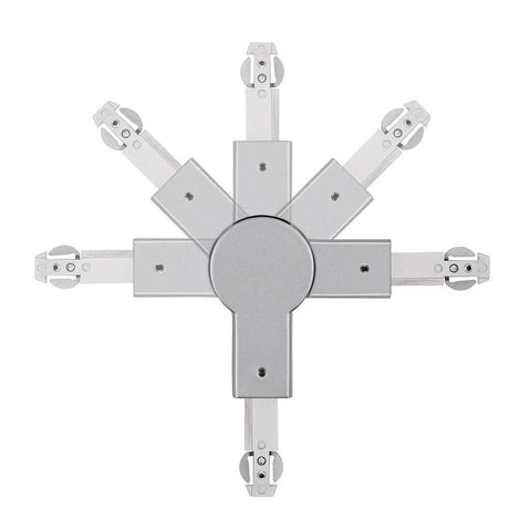 U-Rail Verbinder Gelenk Chrom-Matt für flexible Schienenverbindung bis 90° im modernen Design
