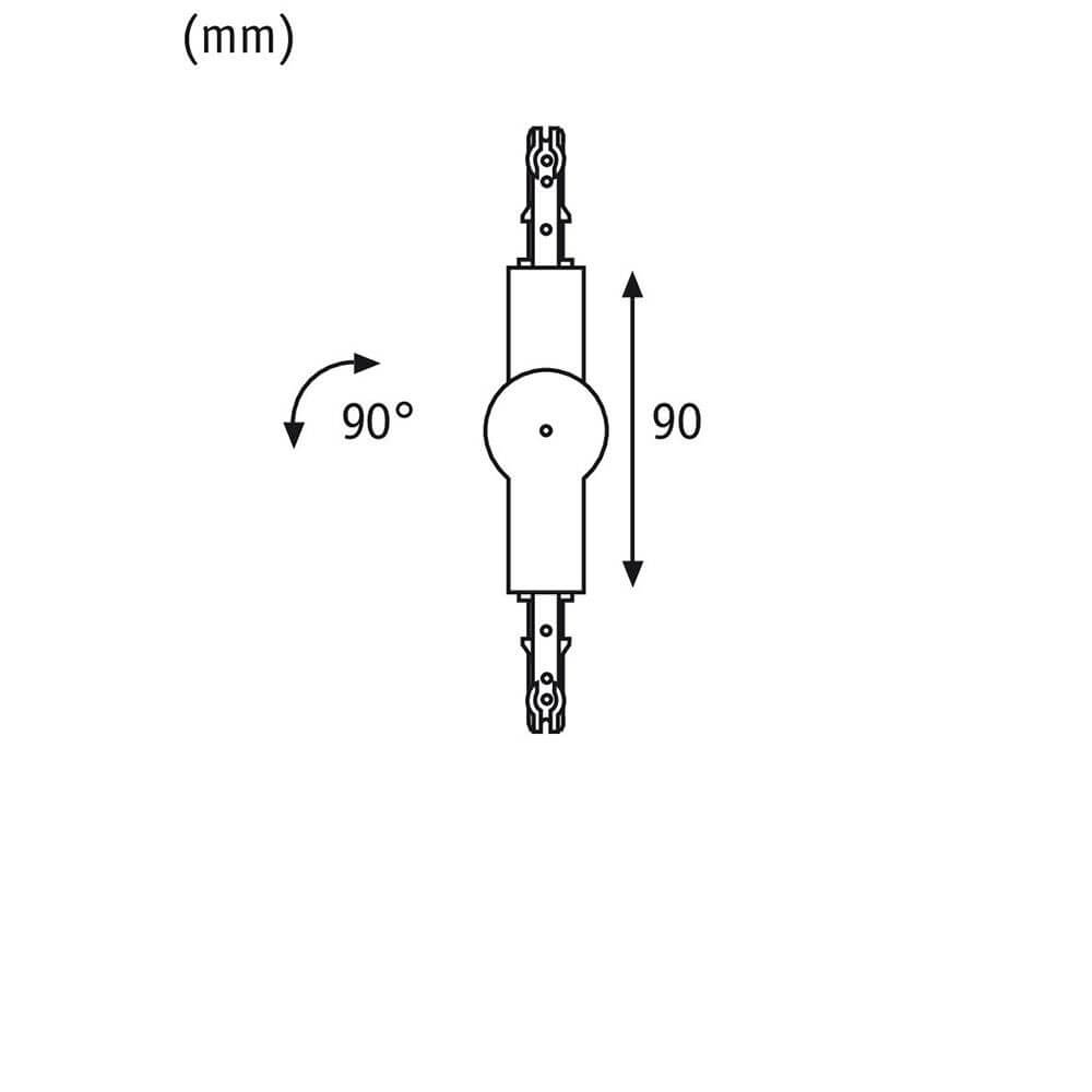 URail Gelenk-Verbinder Weiß, zur flexiblen Verbindung von Schienen in einem 90° Winkel.