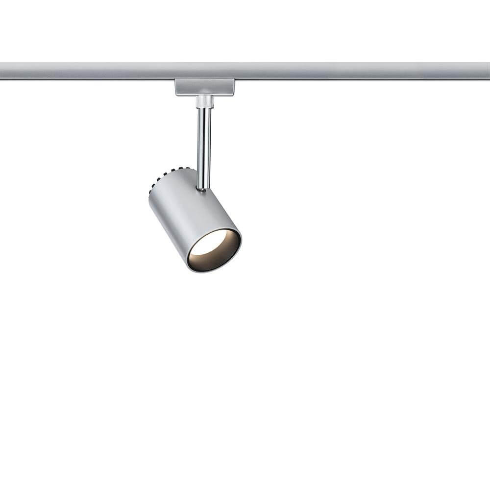 URail LED-Spot 5W Shine 230V an einer URail Schiene montiert für individuelles Lichtdesign.