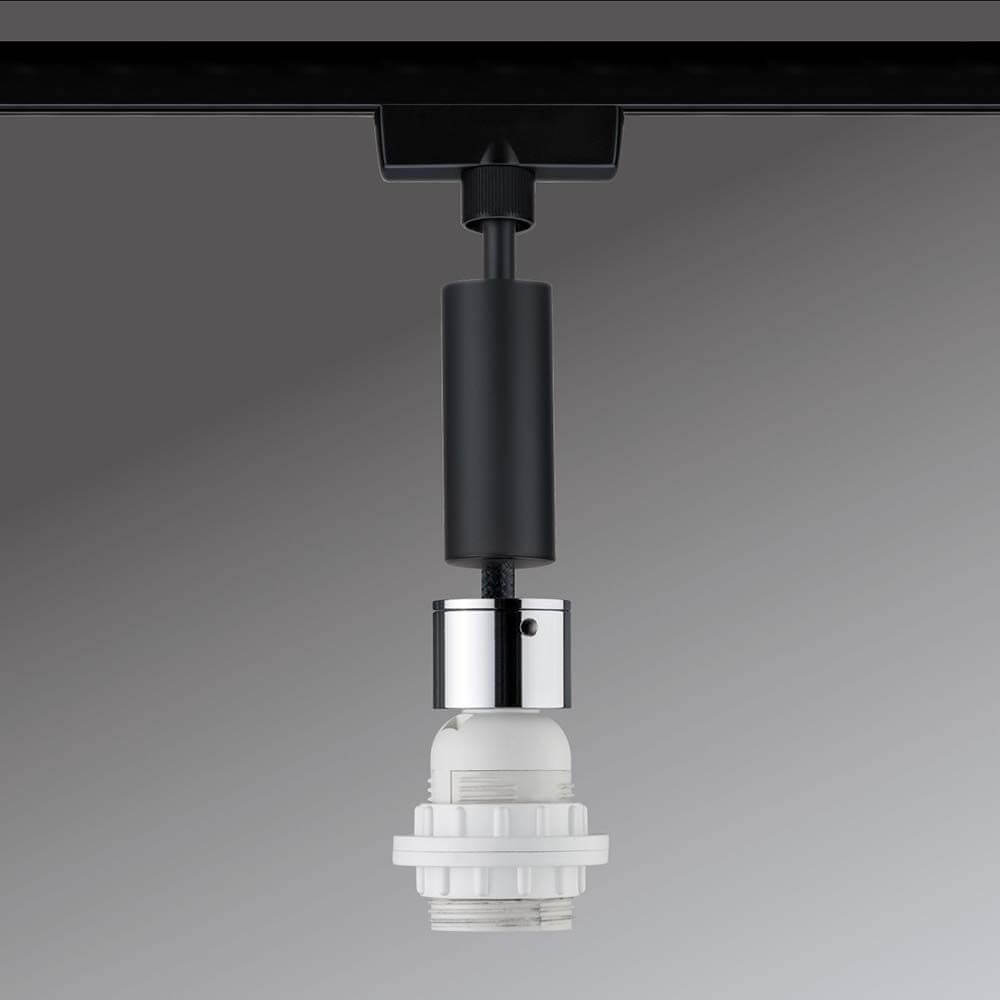 URail 2Easy Basic Pendel max. 20W E27 Schwarz mit E27 Fassung in Schwarz und Weiß, ideal für individuelle Beleuchtung.