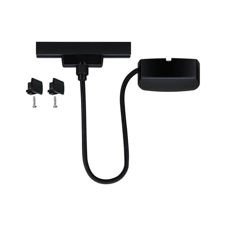 URail Kabeleinspeisung Schwarz Matt mit 1-Meter-Kabel und Montagematerial.