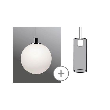 URail 2Easy Alari max.20W Opal 300mm - hochwertige Kugelleuchte aus opalem Glas für blendfreies Licht.